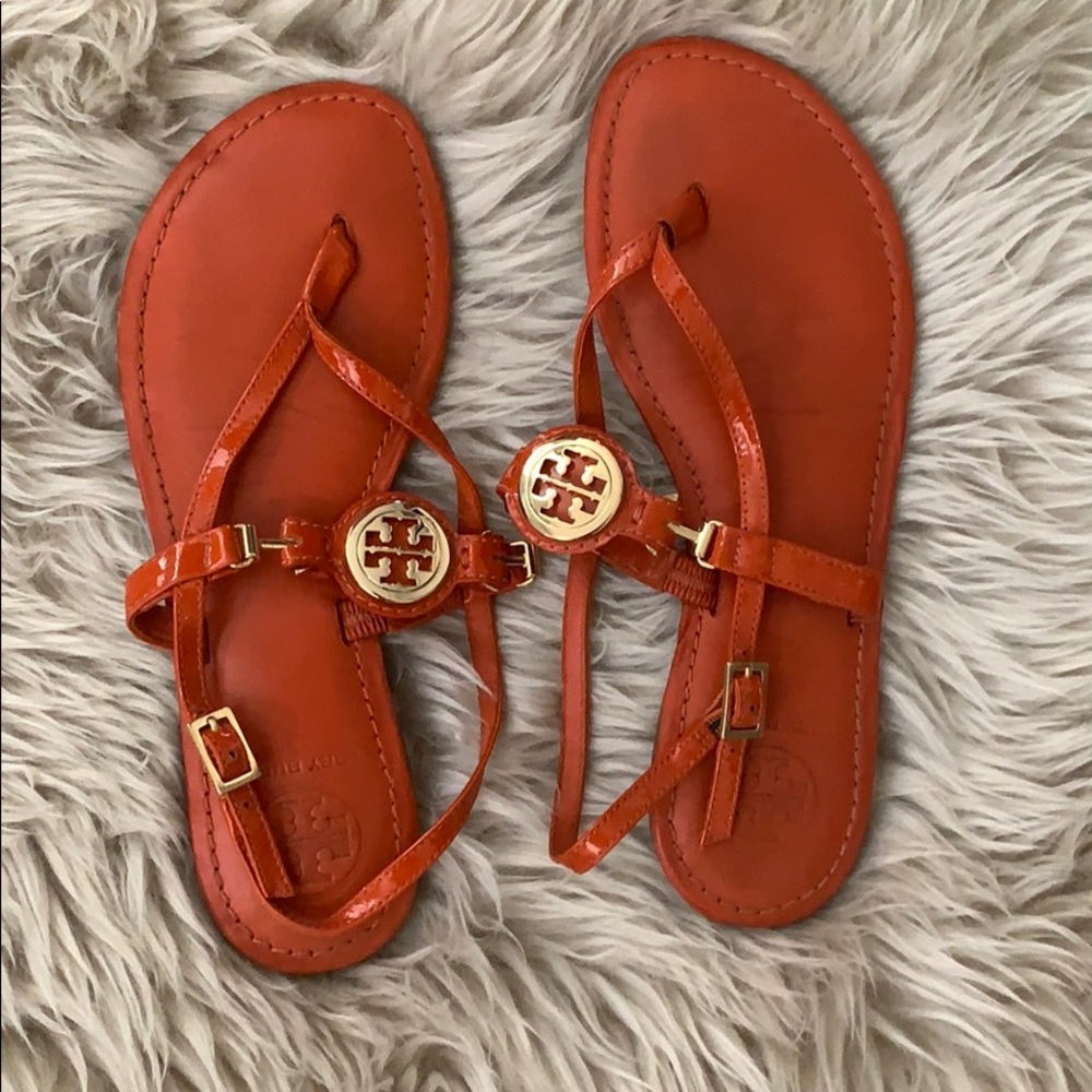 Tory Burch Ali Orange Equestrian Sandal